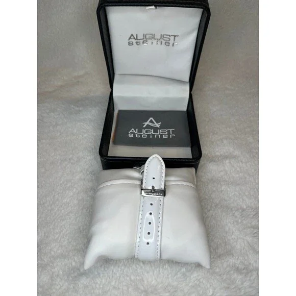 August Steiner White & Silver Women’s Watch NEW with box